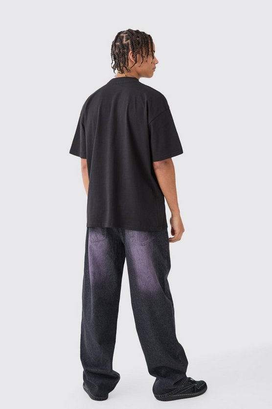 Zerrissenes Oversize T-Shirt mit Totenkopf-Print
