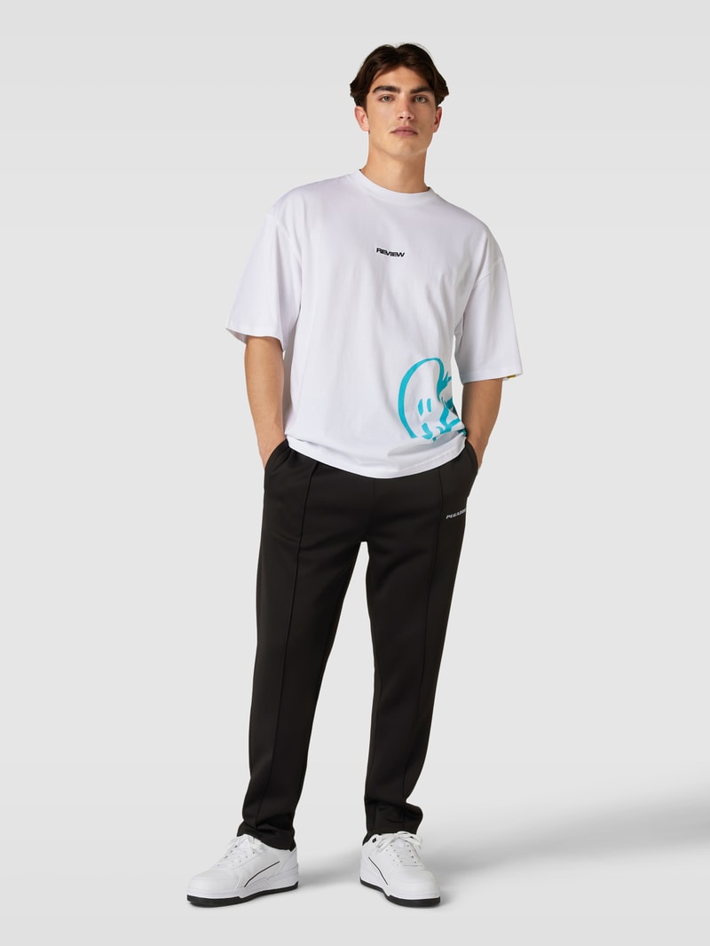 Sweatpants mit Label-Stitching Modell 'BLA' in schwarz