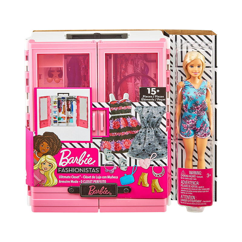 Barbie Barbiedukke med klesskap