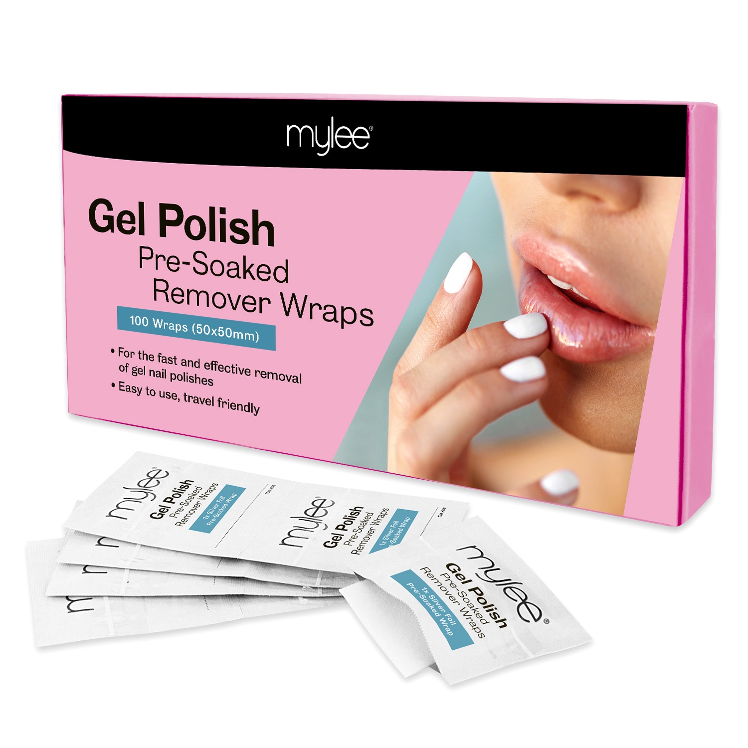 Vorgetränkte Remover-Wraps mit Pfirsich-Duft. 100 Stück