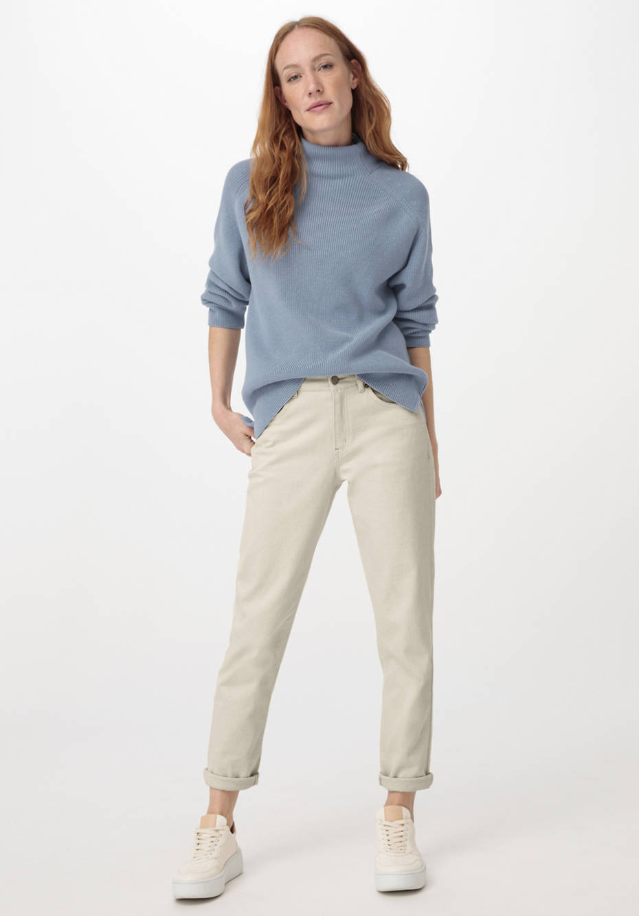 Rollkragenpullover aus reiner Bio-Baumwolle