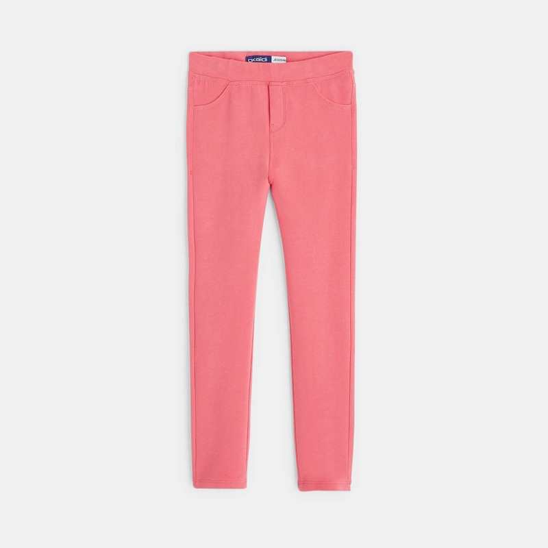 Leggings en jersey uni rose fille