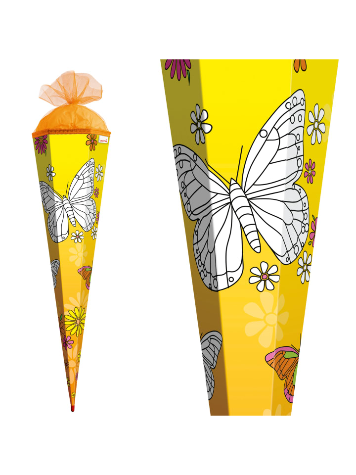 ROTH Scribble-Schultüte Schmetterling 85 cm, zum Ausmalen in Bunt günstig kaufen onesize