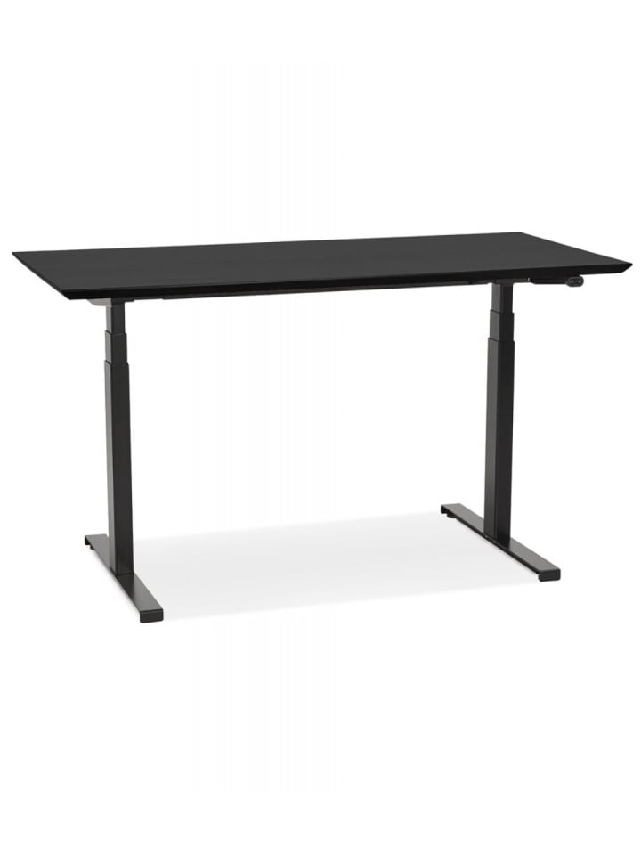 KADIMA DESIGN Elektrischer Sitz-Steh-Schreibtisch aus Holz und Metall | Modern in Schwarz günstig kaufen