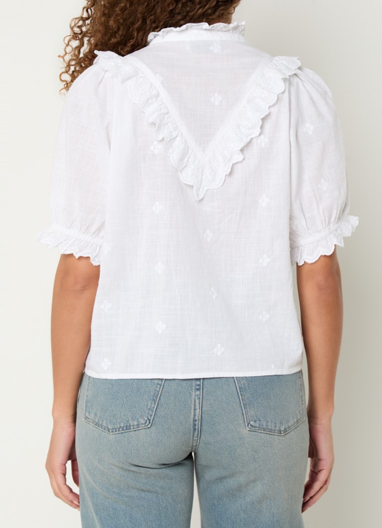 Neo Noir Manet blouse with embroidery and ruffles