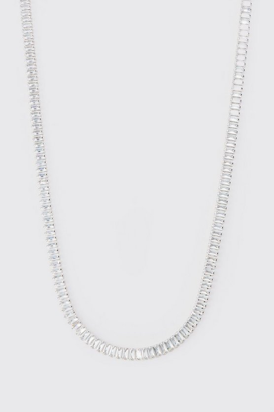 Silberne Kette mit Strass