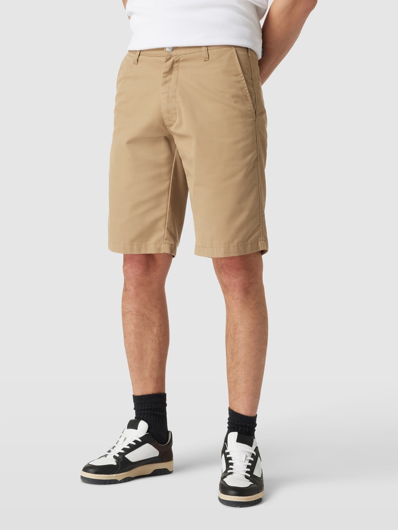 Shorts mit Label-Detail Modell 'PRESENTER' in beige