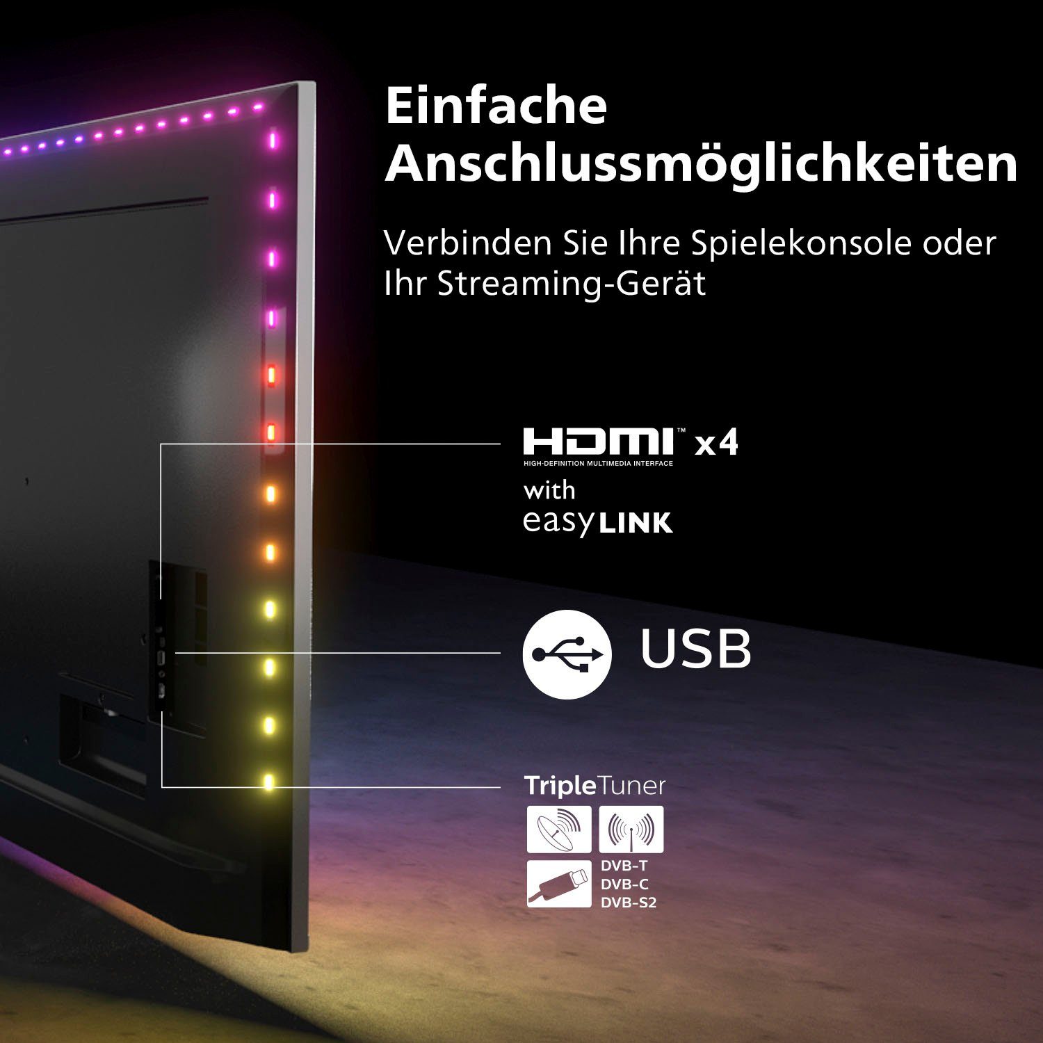 Philips 65PUS8507/12 LED-Fernseher (164 cm/65 Zoll, 4K Ultra HD, Android TV, Smart-TV)