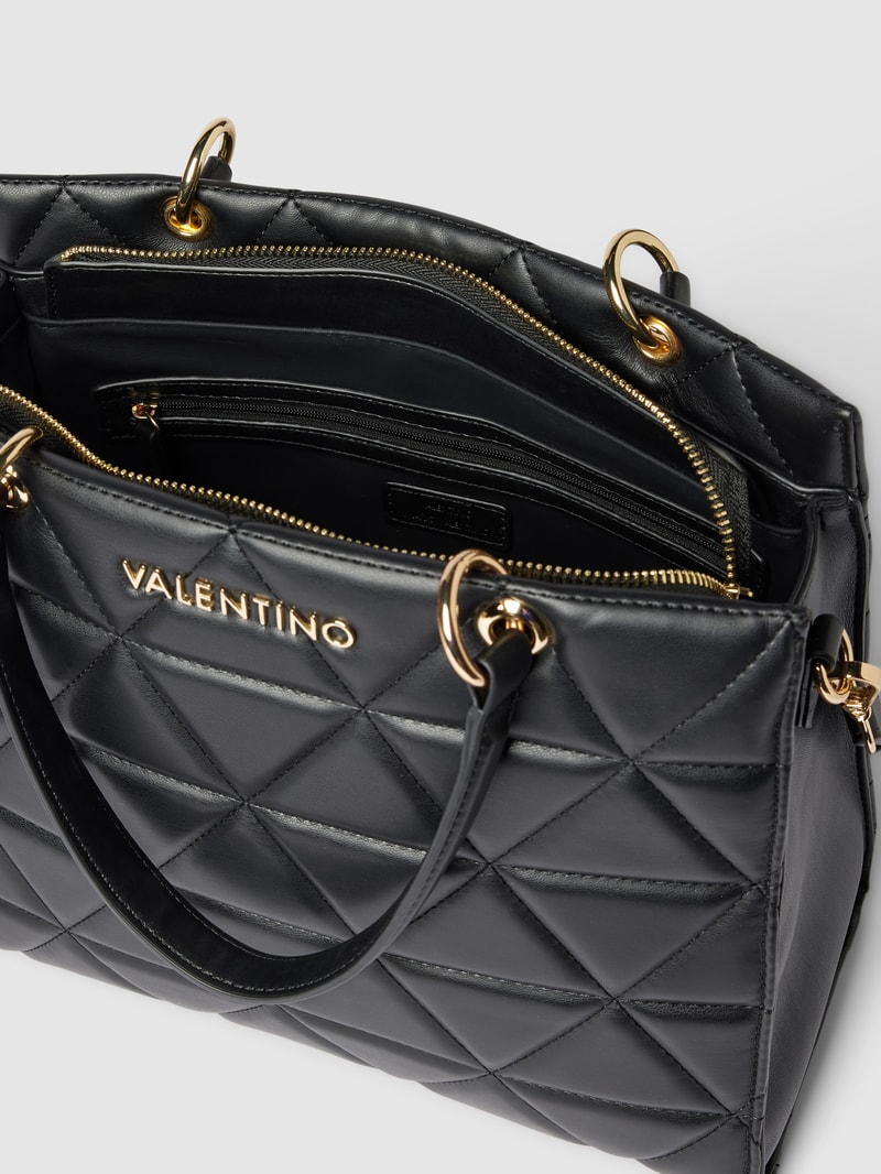 Handtasche mit Steppnähten Modell 'CARNABY' in black