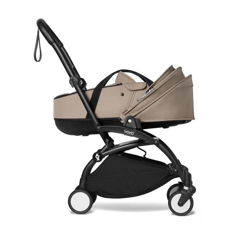 Poussette Yoyo2 4 roues châssis noir nacelle taupe Babyzen