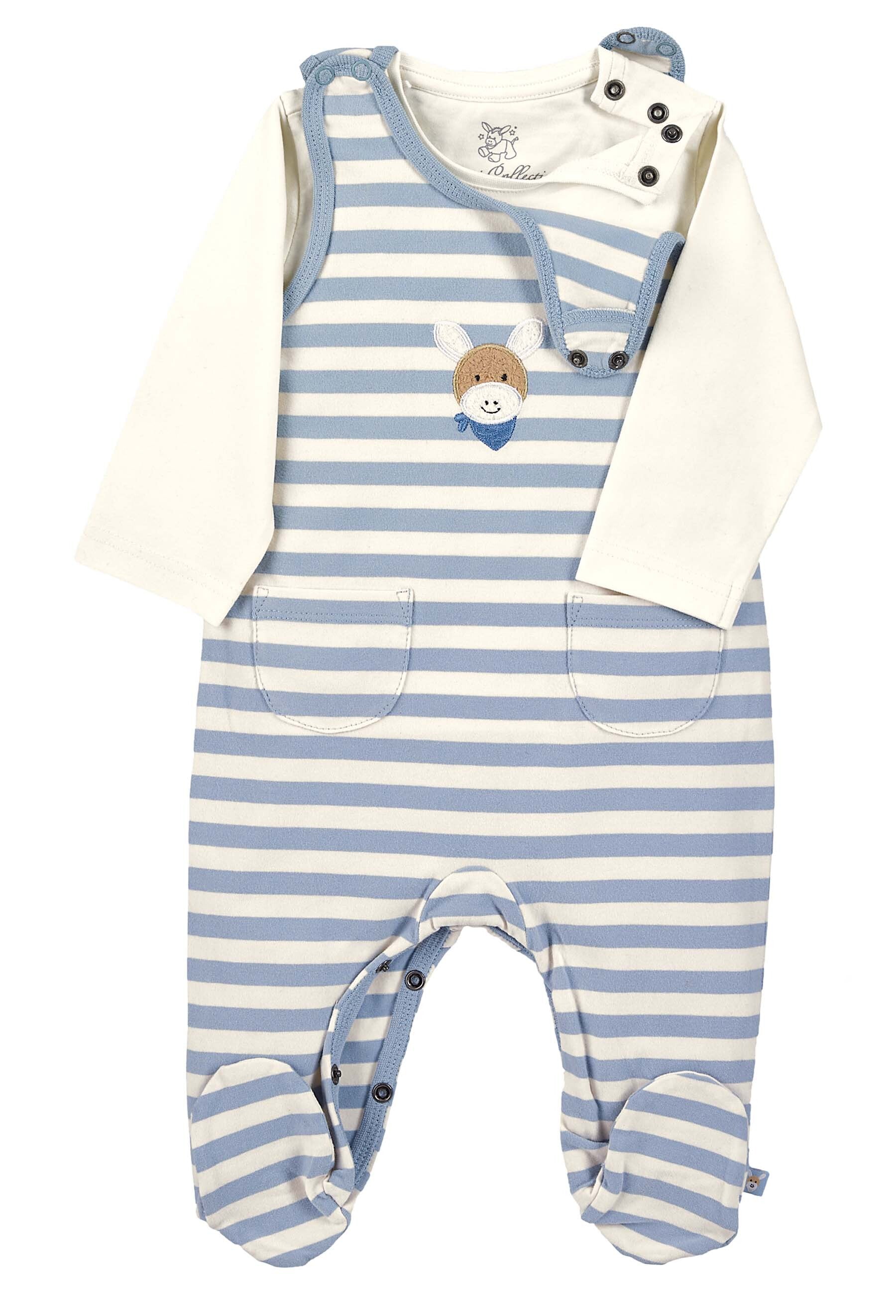 GOTS Strampler-Set Jersey Esel Emmi Boy mit Stick