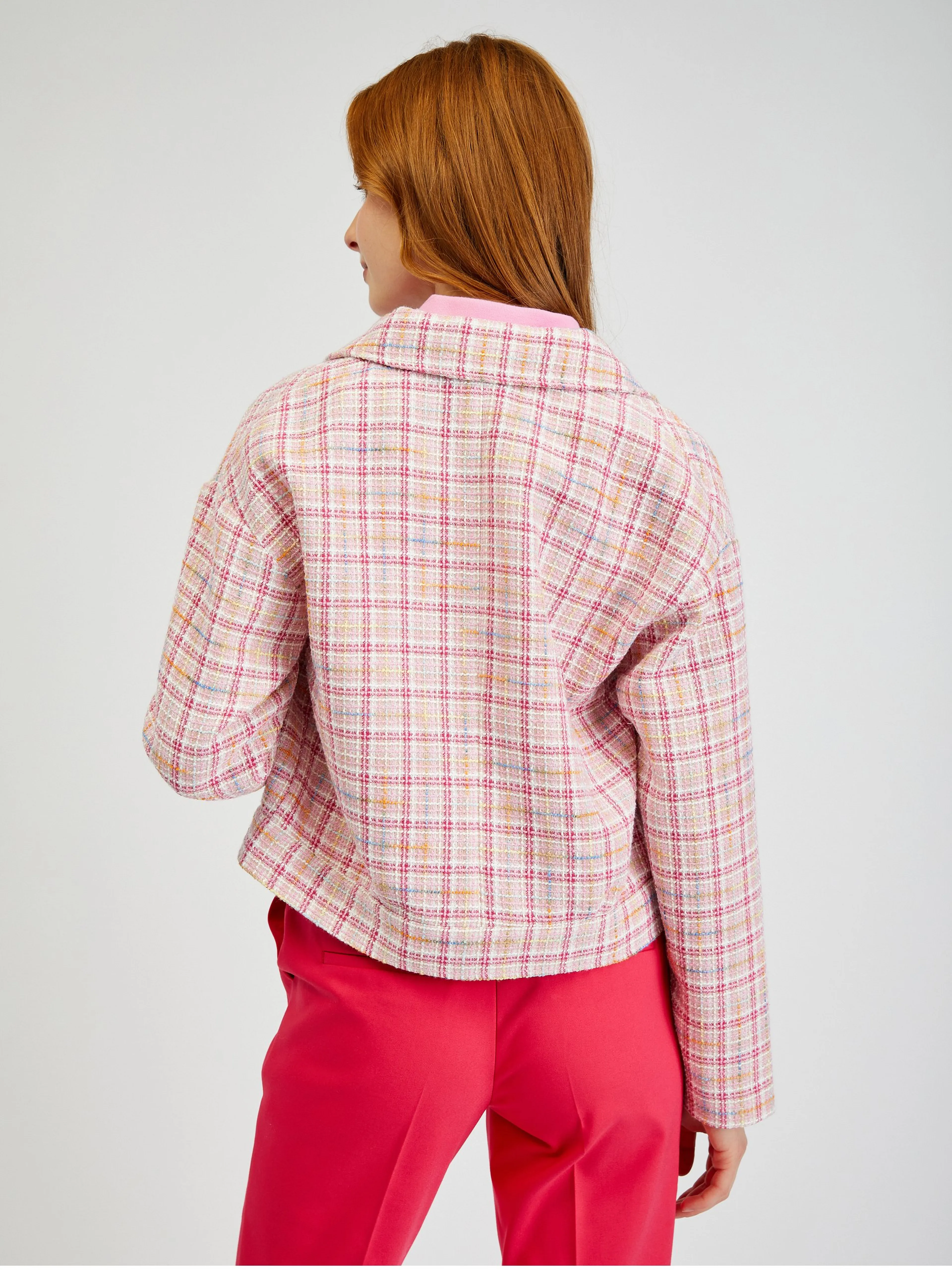 Rosa karierte Damenjacke ORSAY