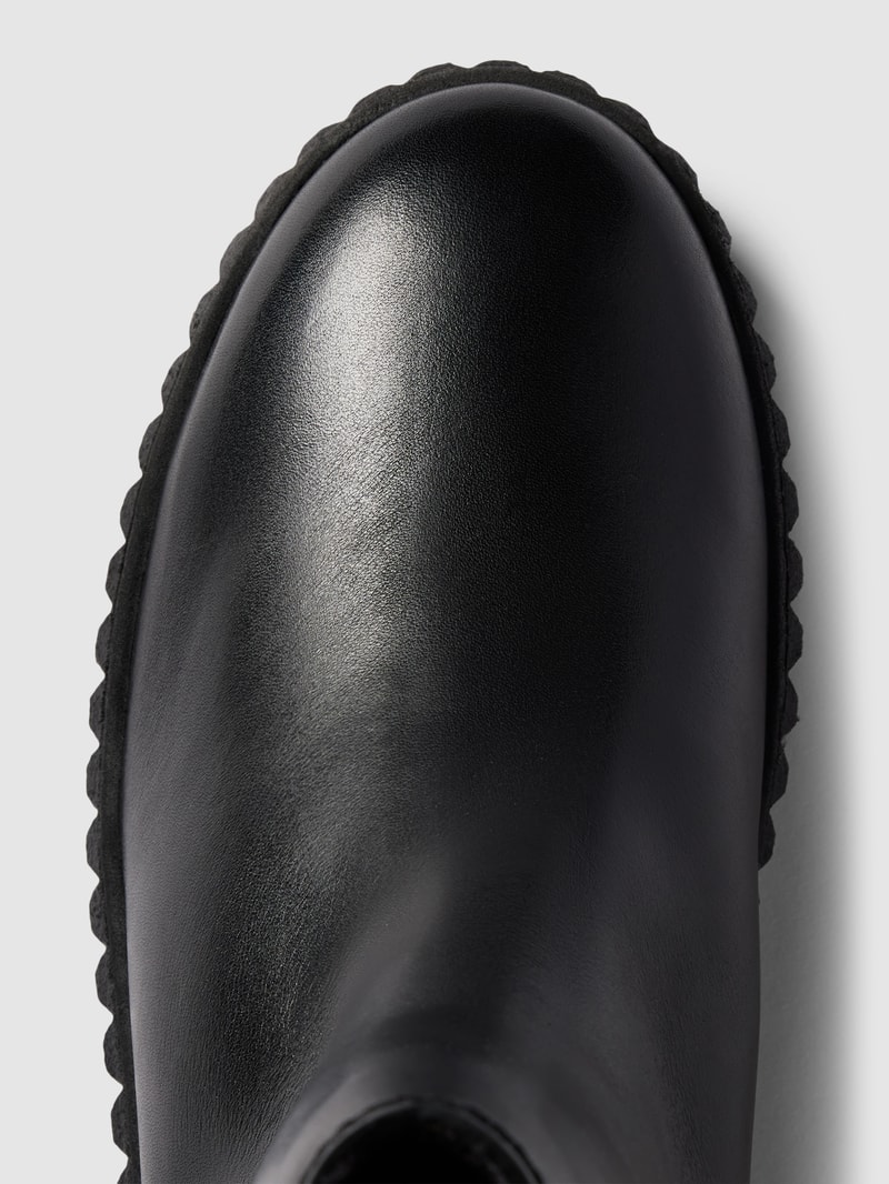 Stiefeletten aus Leder mit Label-Detail Modell 'Bianca' in schwarz