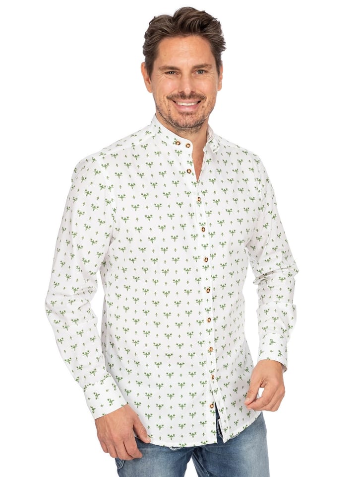 Gipfelstürmer Stehkragenhemd 420001-4166 in oliv günstig kaufen