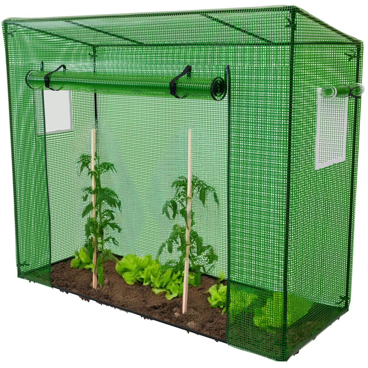 TroniTechnik GARMIO® Foliengewächshaus CUTRO, Tomatenzelt, winterfest, 2x0,77x1,69m, Frühbeet, Pflanzenhaus