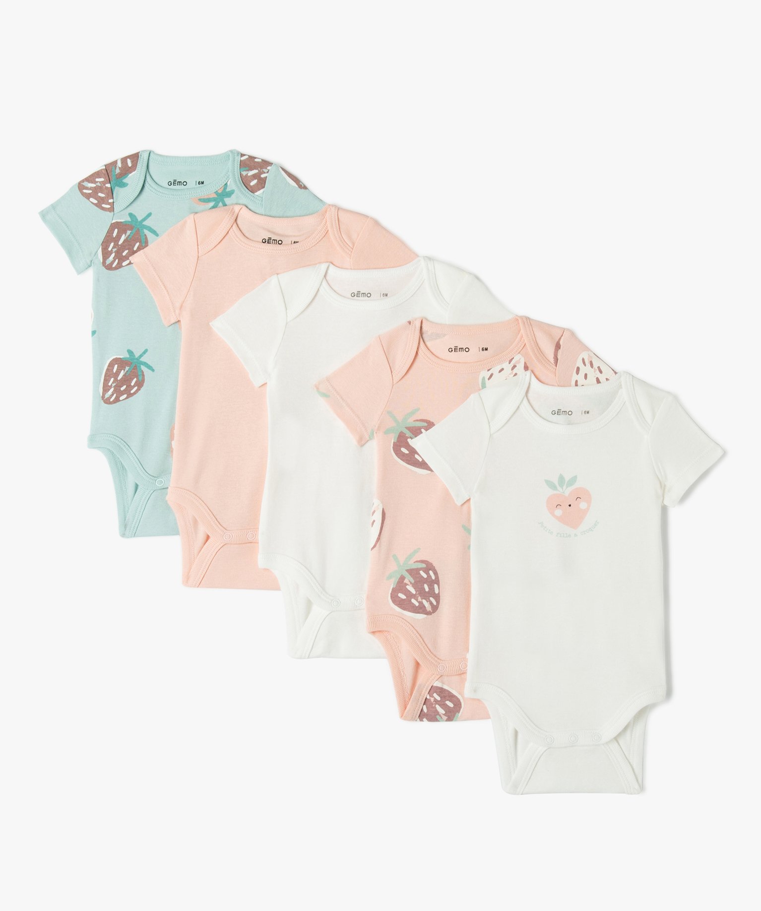 Body bébé fille à manches courtes encolure américaine (l... ecru | GEMO