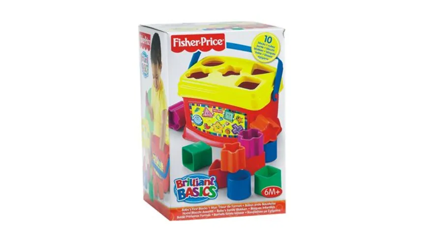 Fisher-Price Babys erste Bausteine, Motorikwürfel, Steckspiel, Bauklötze, Steckwürfel