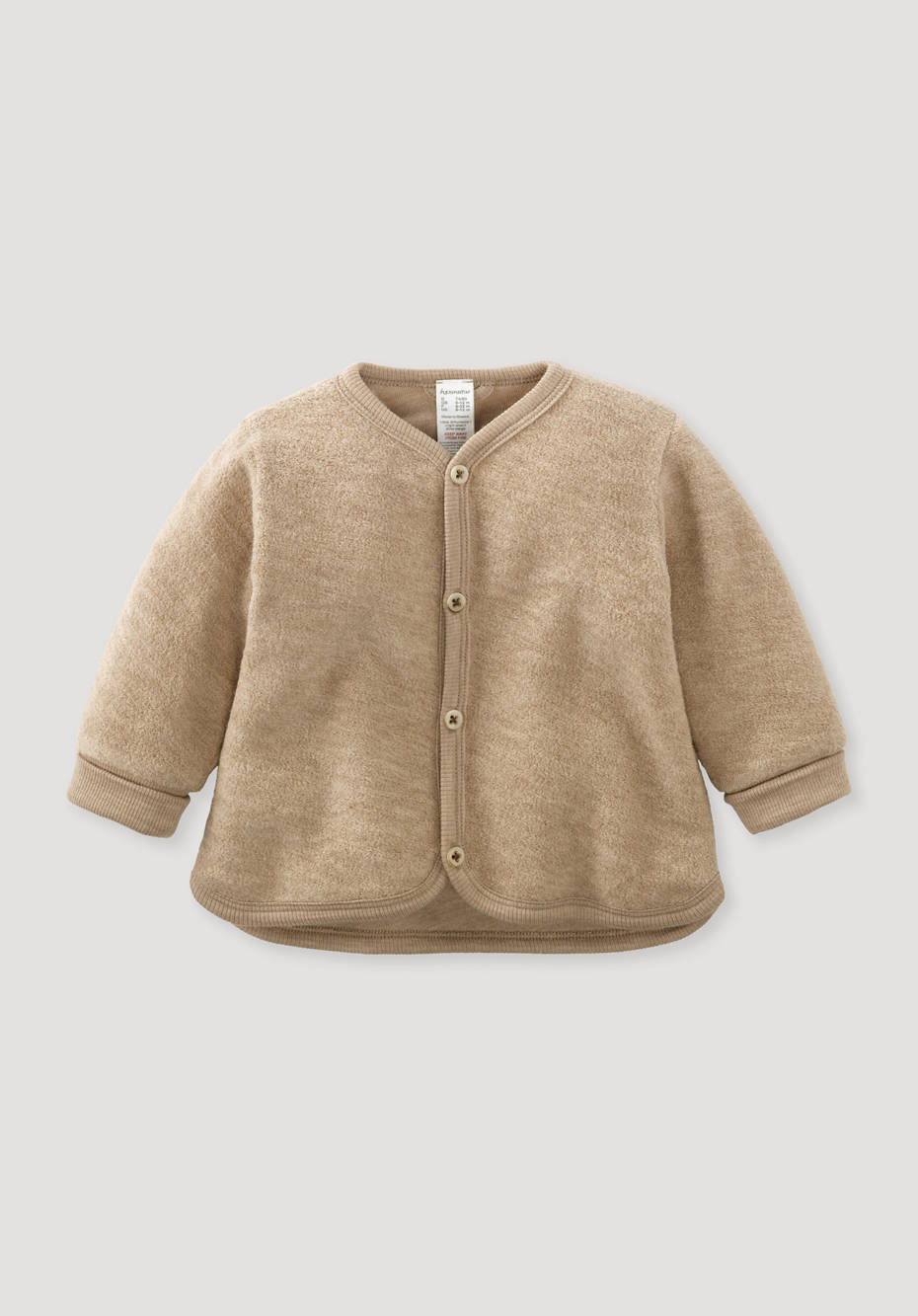 Wollfrottee-Jacke aus reiner Bio-Merinowolle