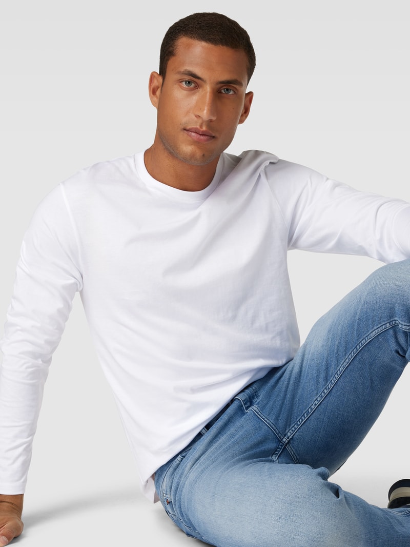Longsleeve mit Rundhalsausschnitt in weiß