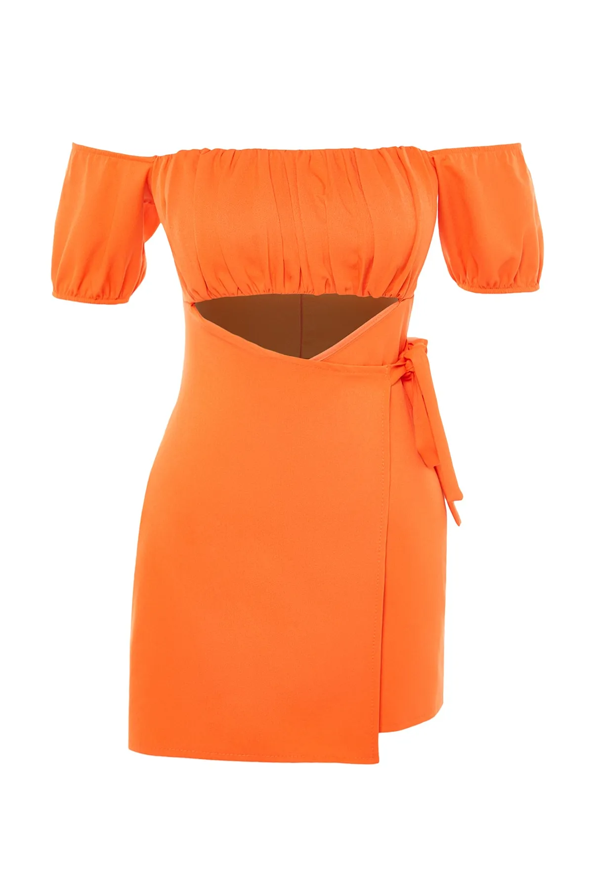 Trendyol Collection  Orangefarbener Jumpsuit mit gewebtem Fenster/Ausschnitt-Detail TPRSS22EL1006