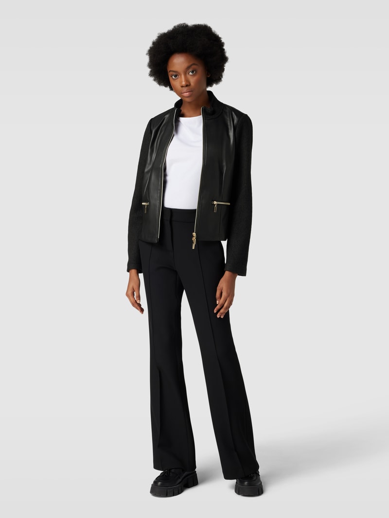 Blazer in Leder-Optik in schwarz
