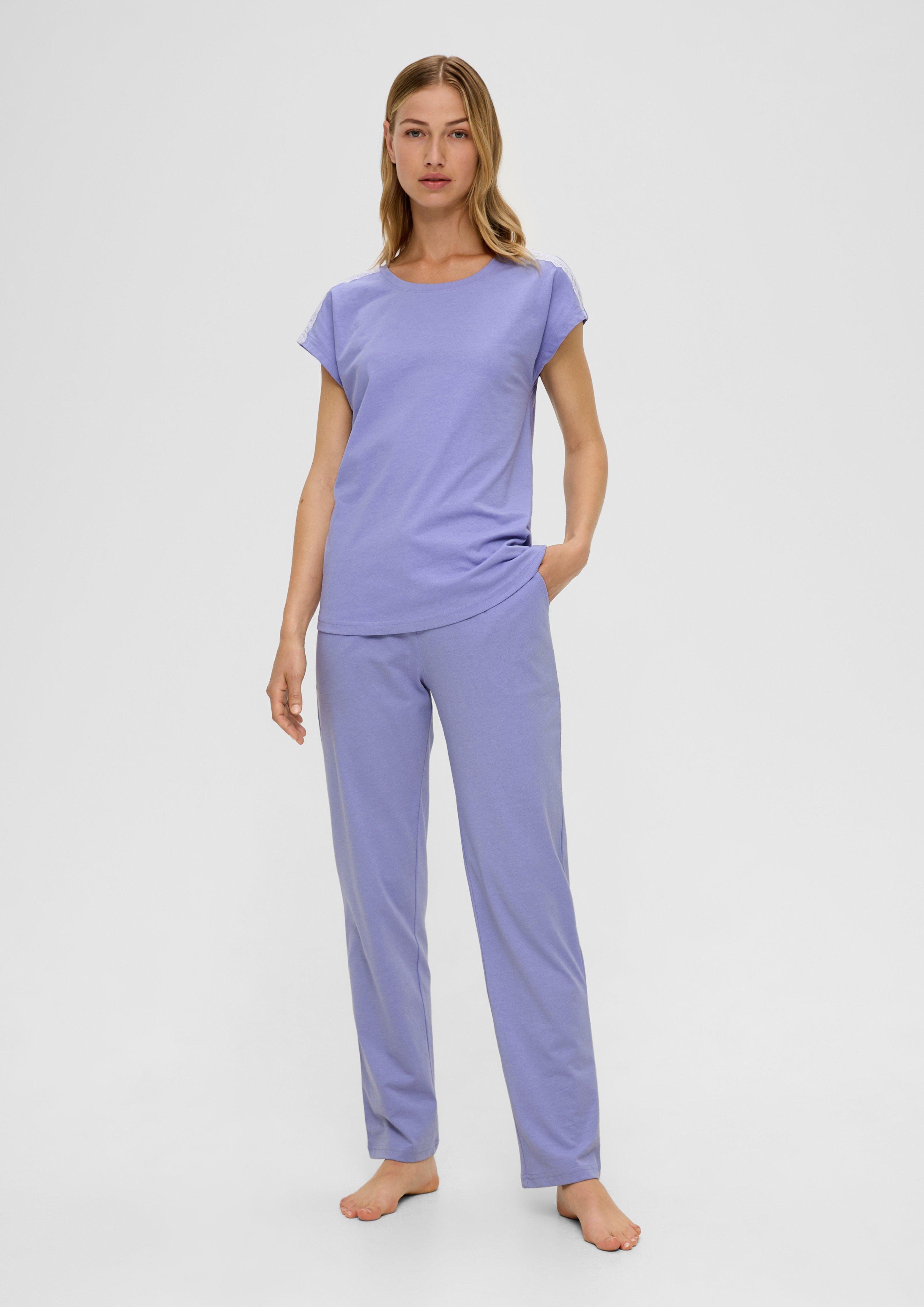 Pyjama-Set mit Spitzen-Detail  6008721-5000