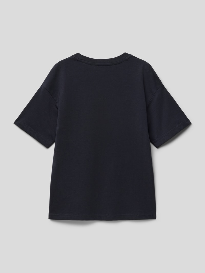 T-Shirt mit Label-Print Modell 'STAR' in marineblau