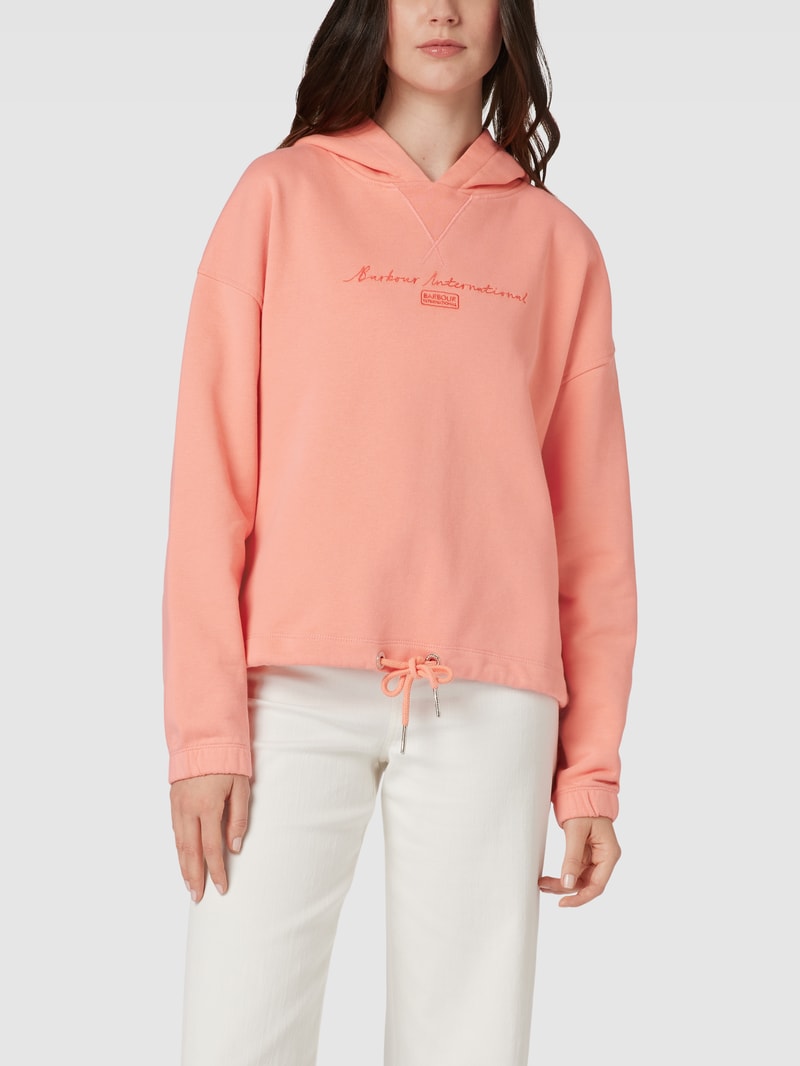 Hoodie mit Label-Stitching Modell 'Alpine' in hellrot