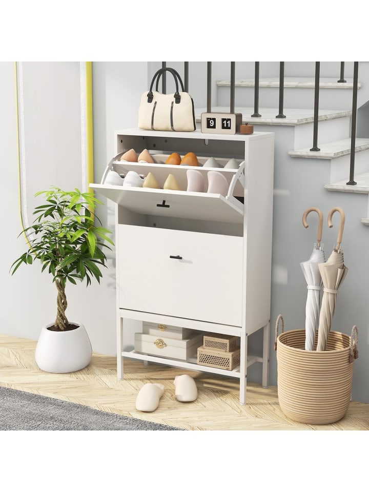COSTWAY Schuhschrank für 15 Paar Schuhe 106cm in Weiß günstig kaufen onesize