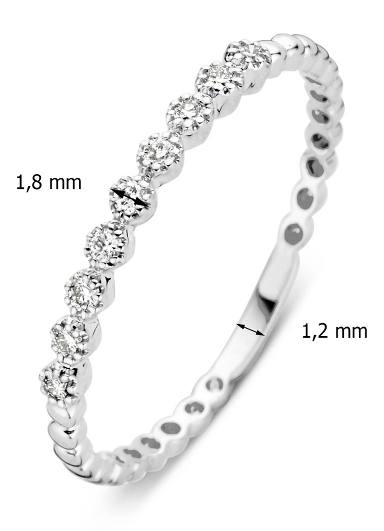 Inel cu vârf de diamant din aur alb și un diamant de 0,09 ct, Joy