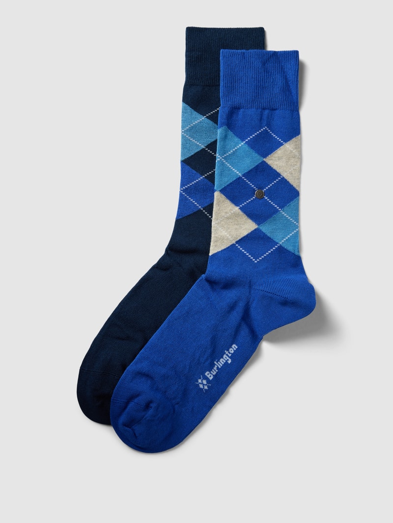 Socken mit Label-Stitching im 2er-Pack in hellblau