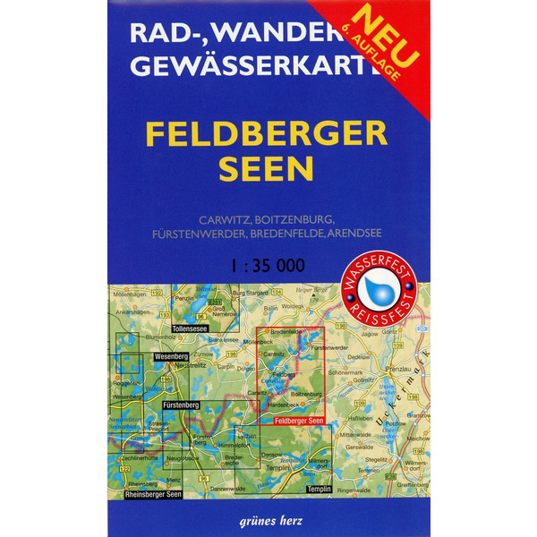 Feldberger Seen 1 : 35 000 Rad-, Wander- und Gewässerkarte - Fahrradkarte