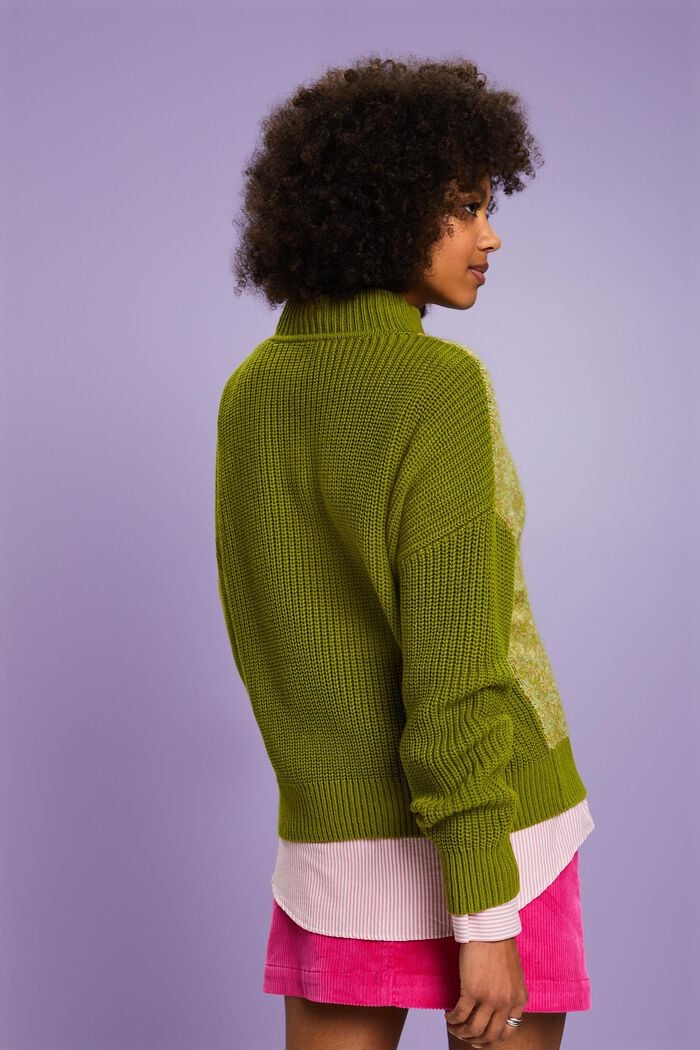 Melierter Pullover mit Stehkragen