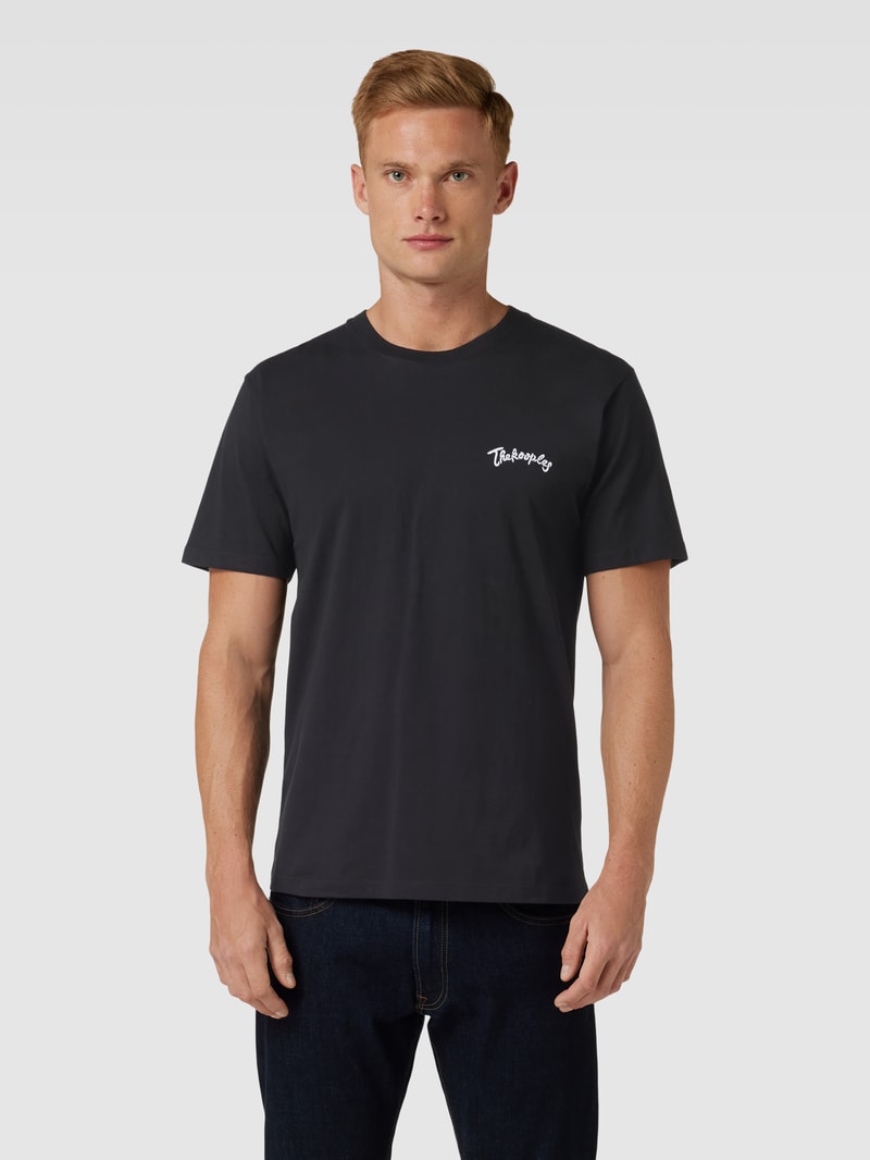 T-Shirt mit rückseitigem Motiv-Stitching in schwarz