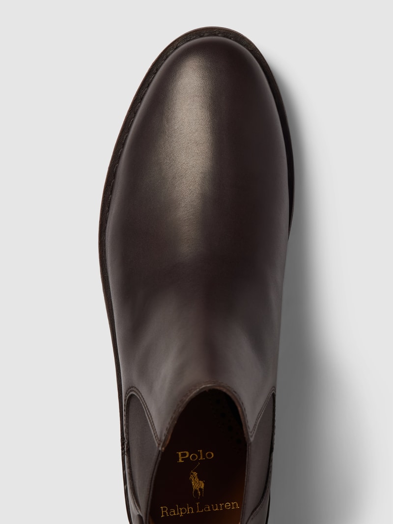 Chelsea Boots aus Leder mit elastischen Einsätzen in dunkelbraun