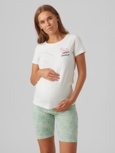 Mamalicious Umstandsshirt MLFELIZ SS JRS TOP mit Flamingo Motiv