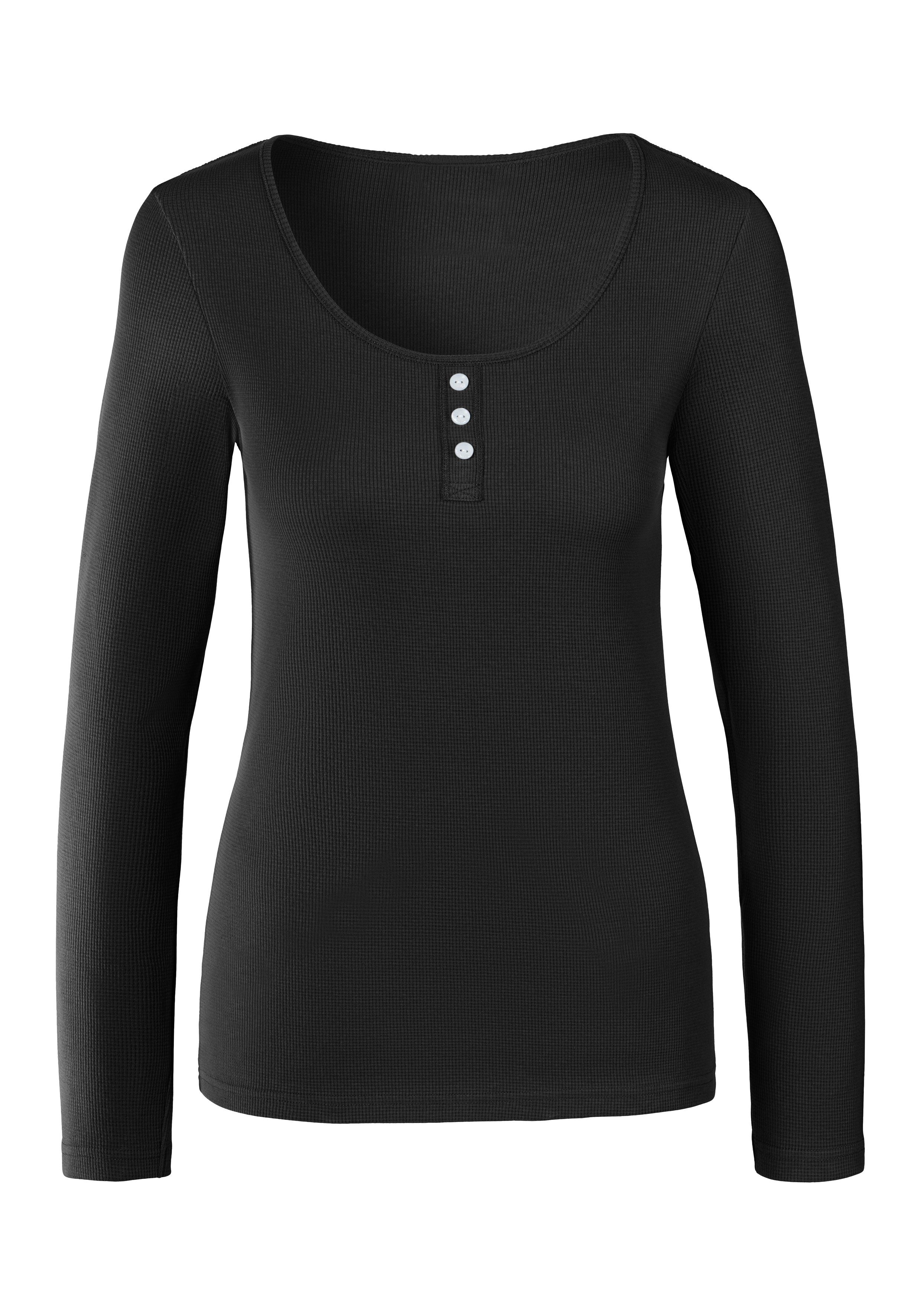 Bench. Langarmshirt (Packung, 2er-Pack) im Baumwoll-Piqué