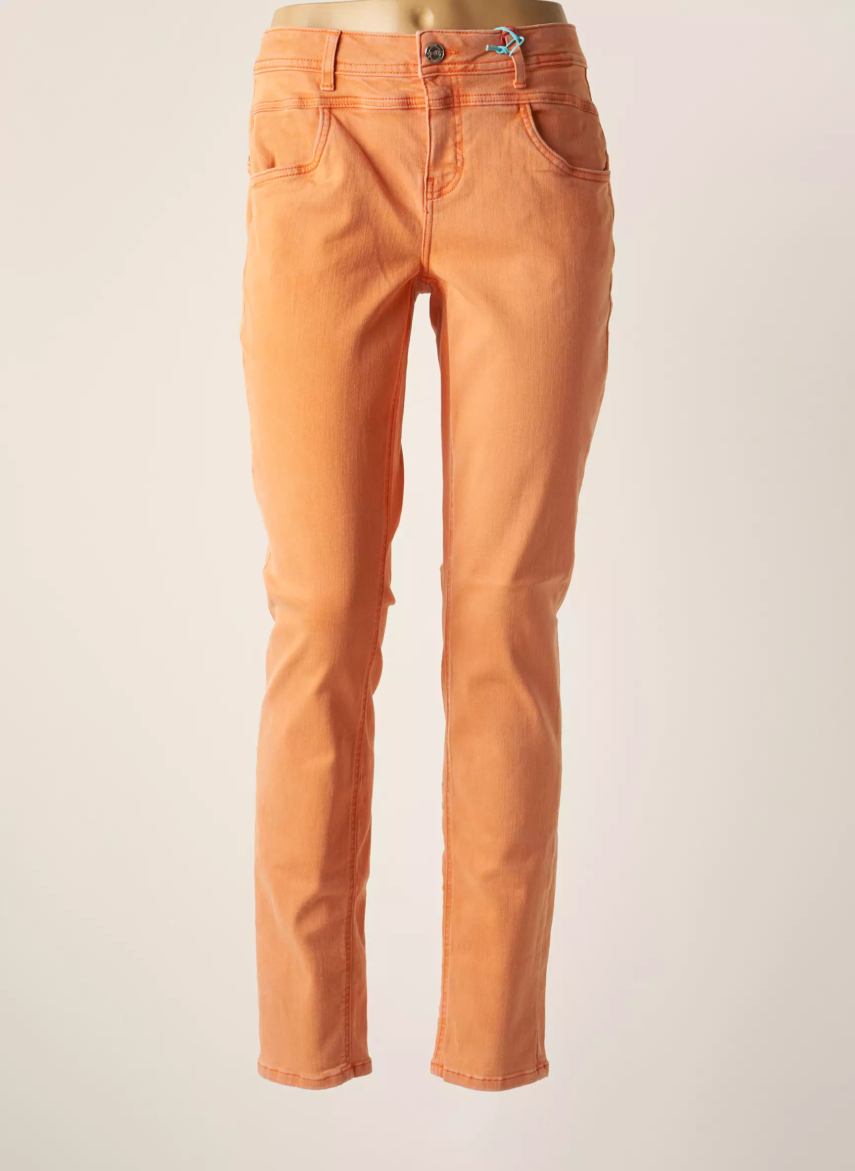 Street One Jeans Coupe Slim Femme couleur orange