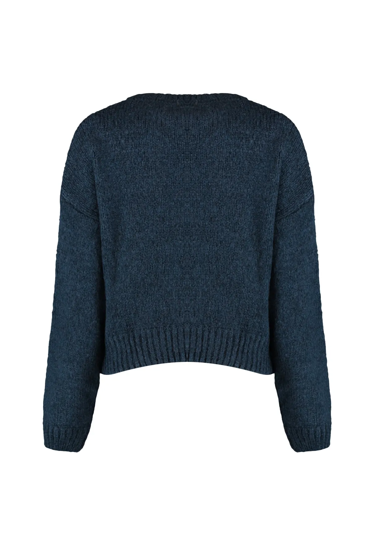 Trendyol Collection  Blauer, weich strukturierter Basic-Strickpullover mit weiter Passform TWOAW23KZ00185