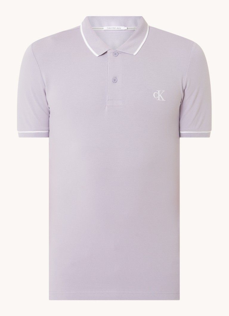 Polo Calvin Klein Tipping com estampa de logotipo