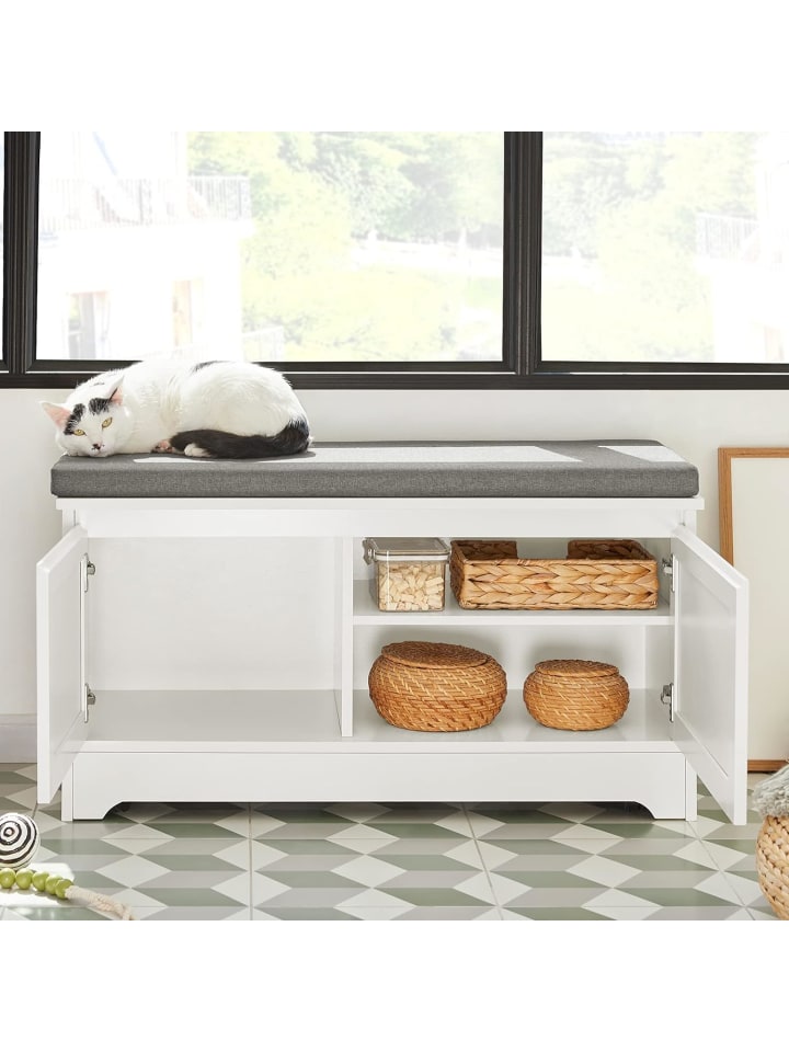 SoBuy Katzenhaus in Weiß - (B)90 x (H)44 x (T)36cm günstig kaufen onesize