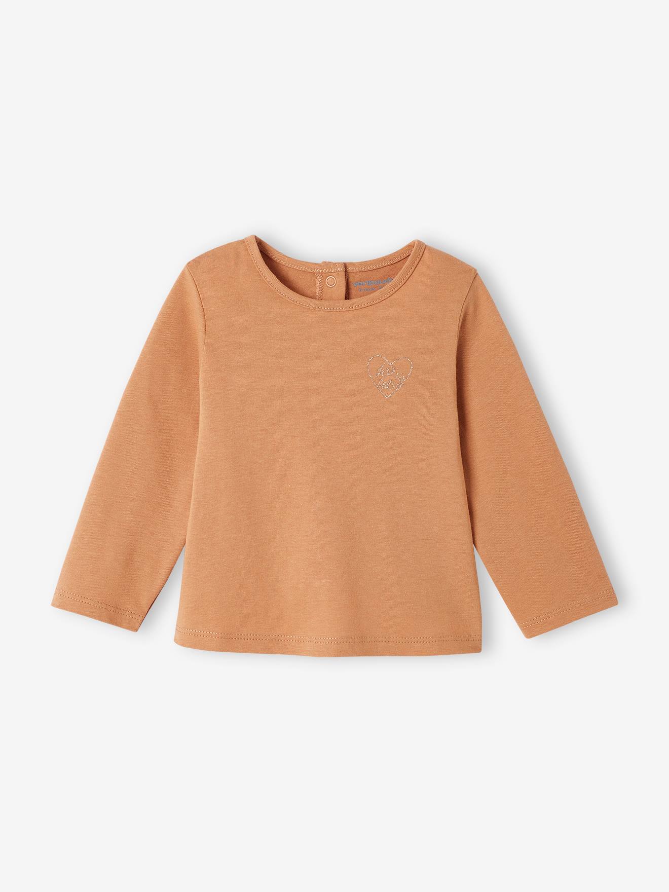 T-shirt bébé Basics manches longues rose poudré