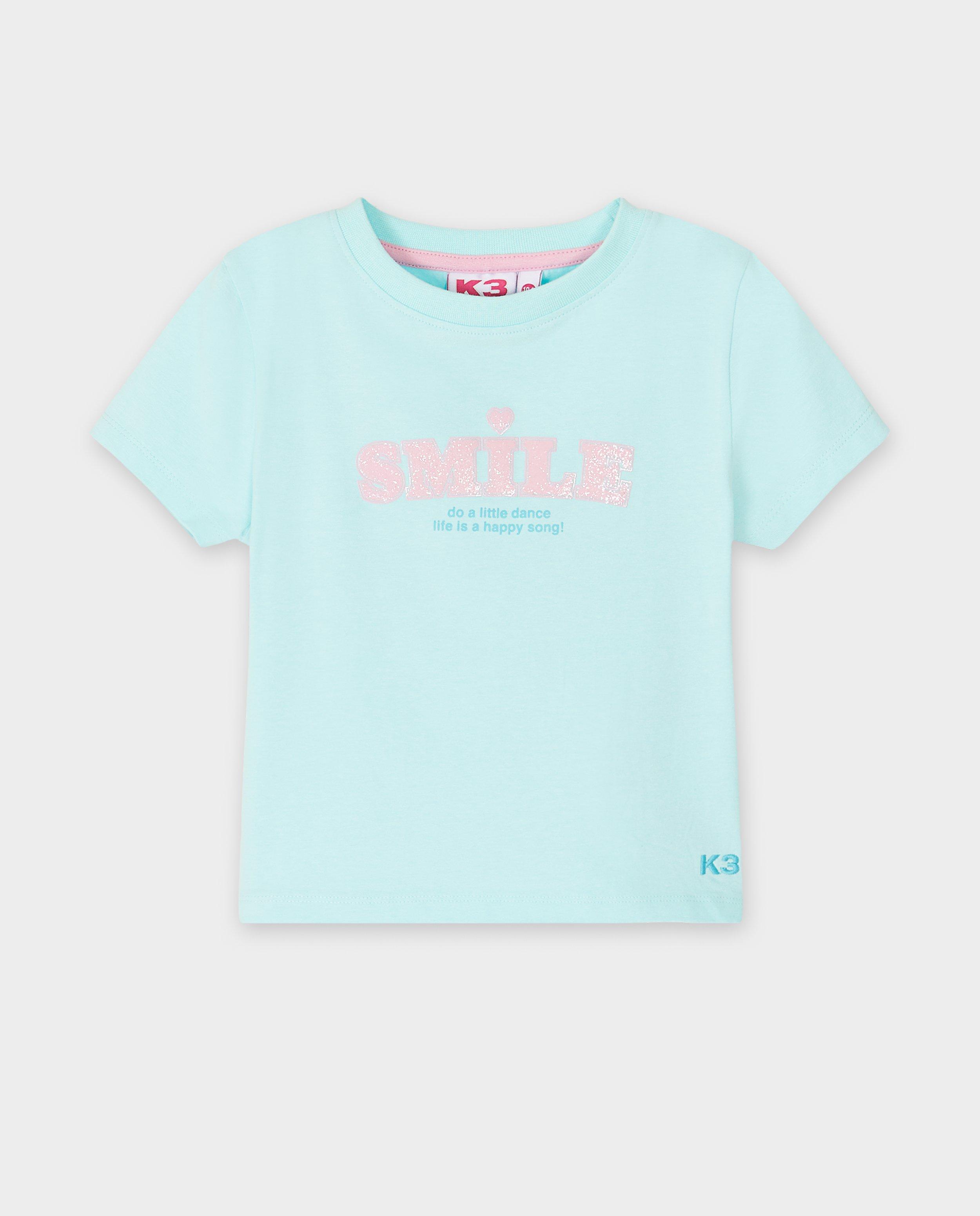 Tricou K3 cu inscripție sclipitoare verde deschis