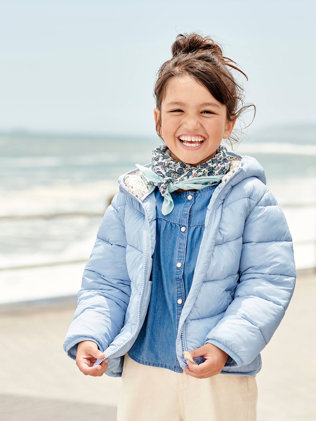 Vertbaudet Mädchen Light-Steppjacke mit Kapuze - blush