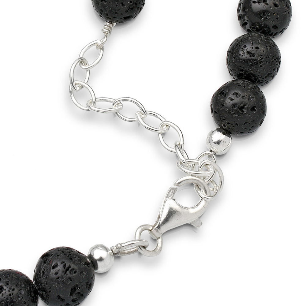 Elli Elli Collier Lava Perlen 925 Sterling Silber collier