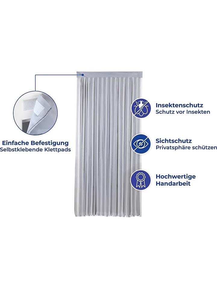 Wenko Türvorhang in Grau/ Silber - (L)200 x (B)90 cm günstig kaufen onesize