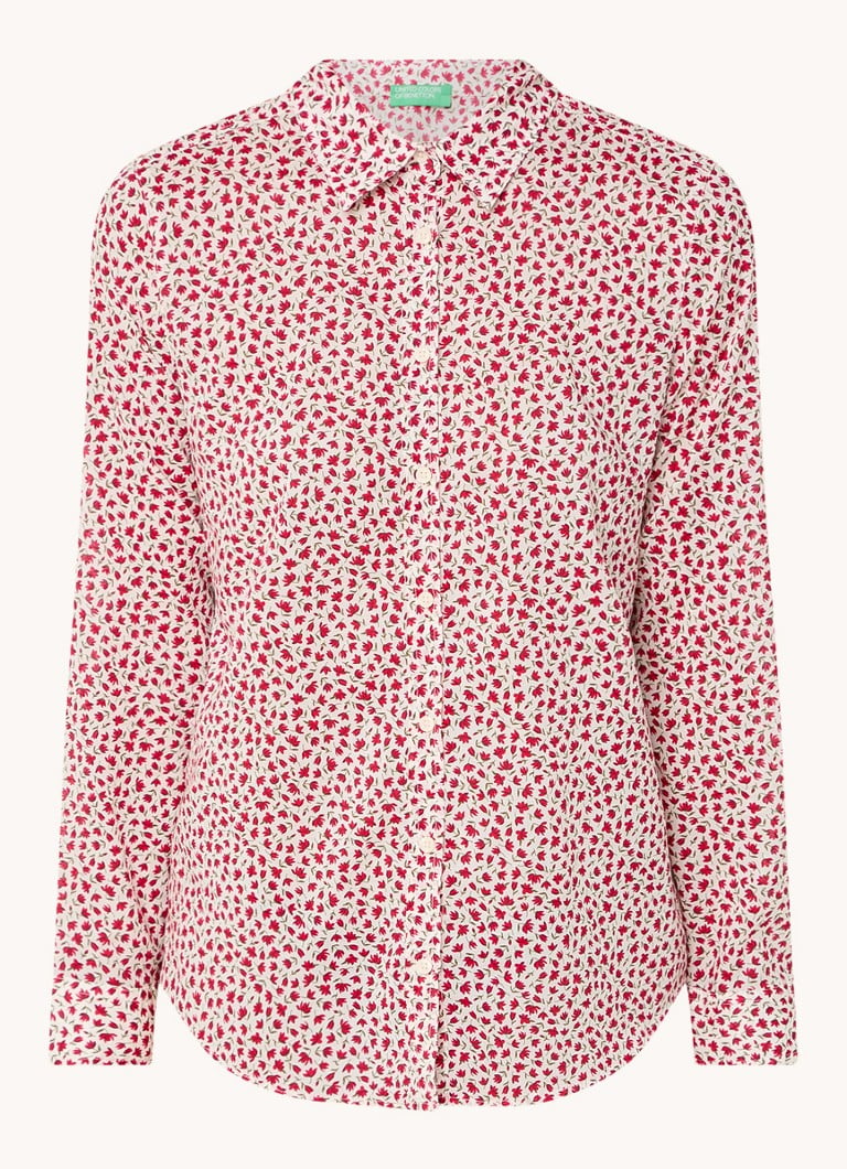 Benetton  Blouse met print en stretch