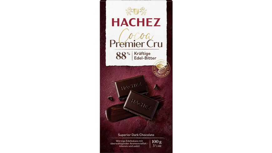 Hachez Cocoa Premier Cru Tafel 88% 100 g