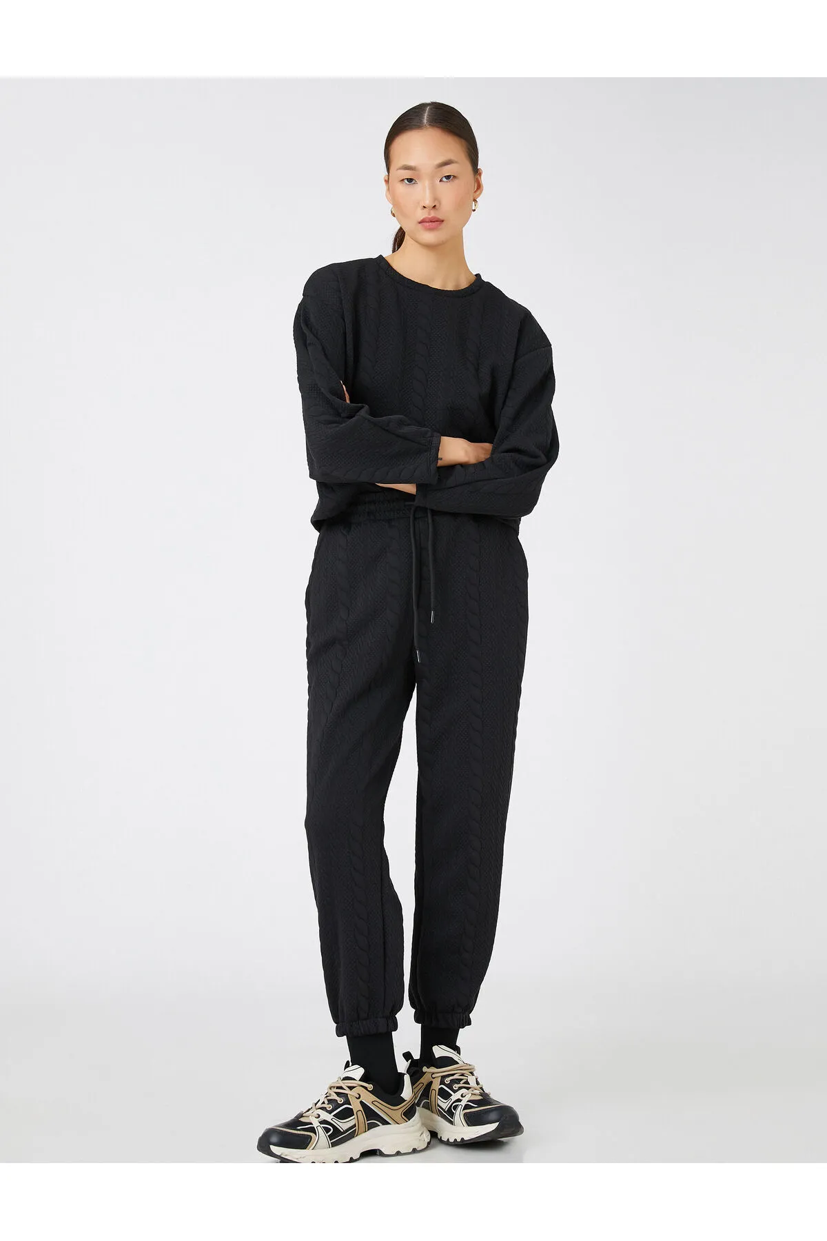 Koton  Jogger-Jogginghose mit gemustertem Taillenbund