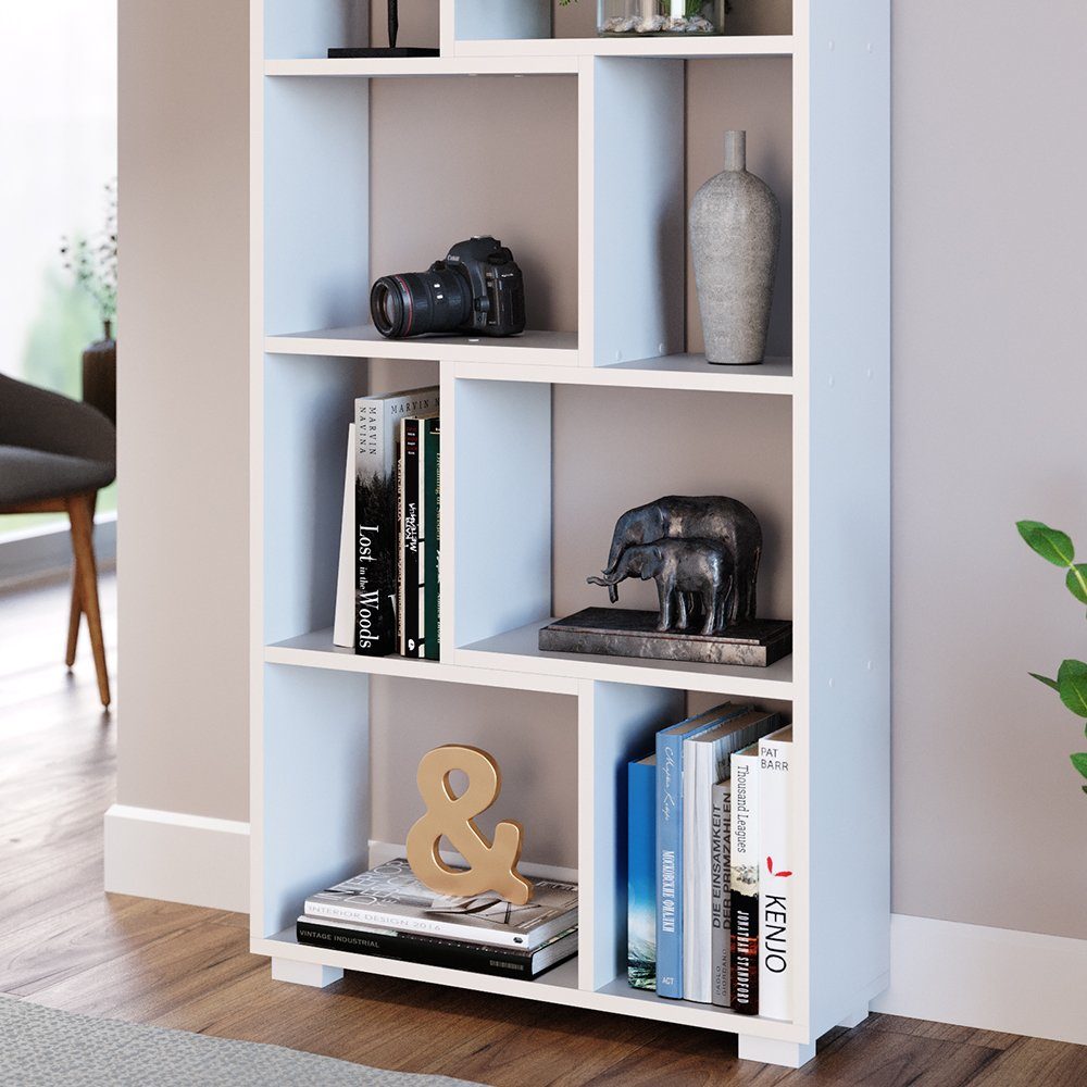Vicco Raumteiler Bücherregal Standregal DOMUS 8 Fächer Weiß